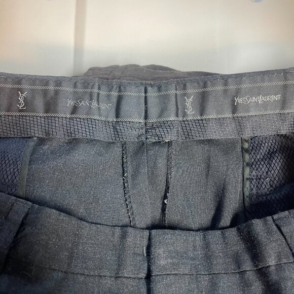 Vintage Yves Saint Laurent Trousers YSL Gray Wool Blend Dress Pants – Size EU50 - Picture 4 of 6